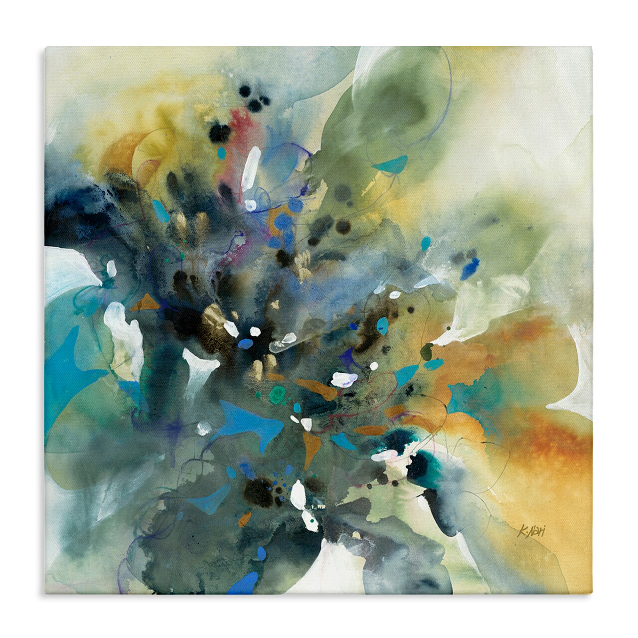 Stupell Industries Abstract with Ink Droplets Canvas Wall Art Design by K. Nari